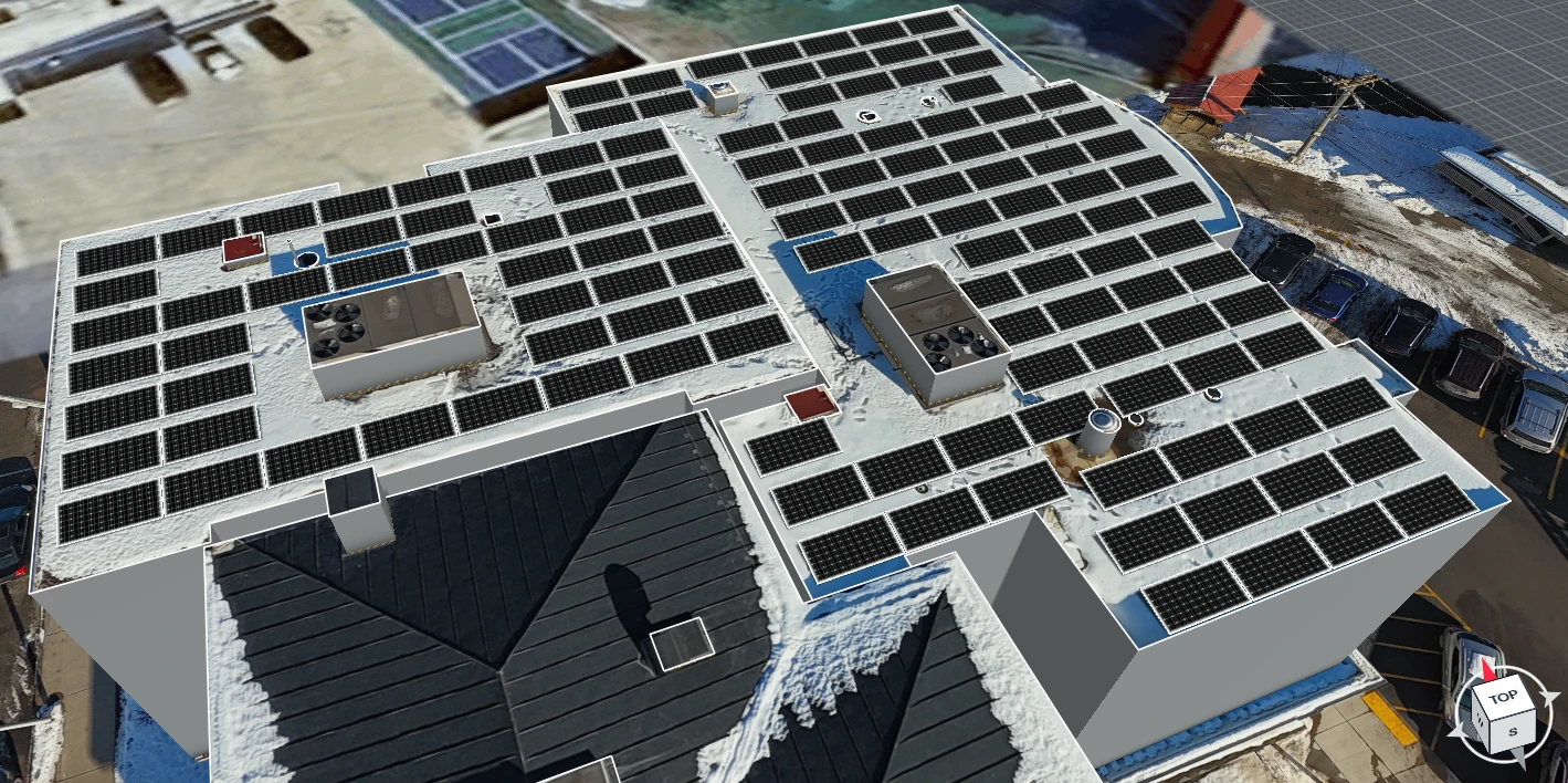 Sparta Library solar design rendering top view