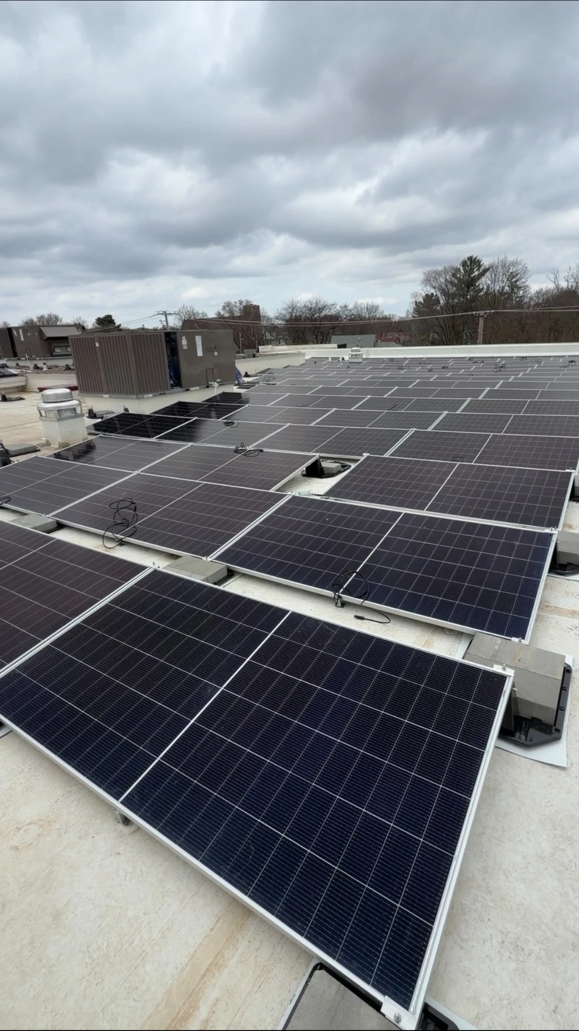 Solar energy system producing power at Sparta Library