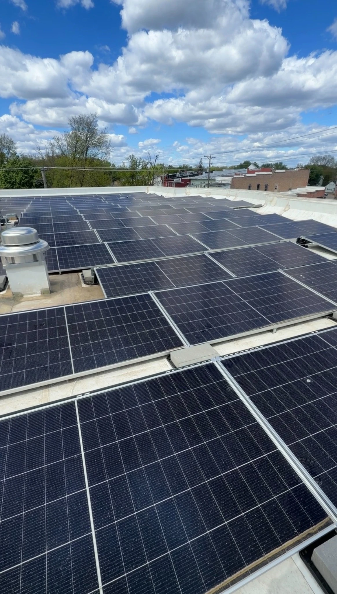 Rooftop solar array installed on Sparta Library