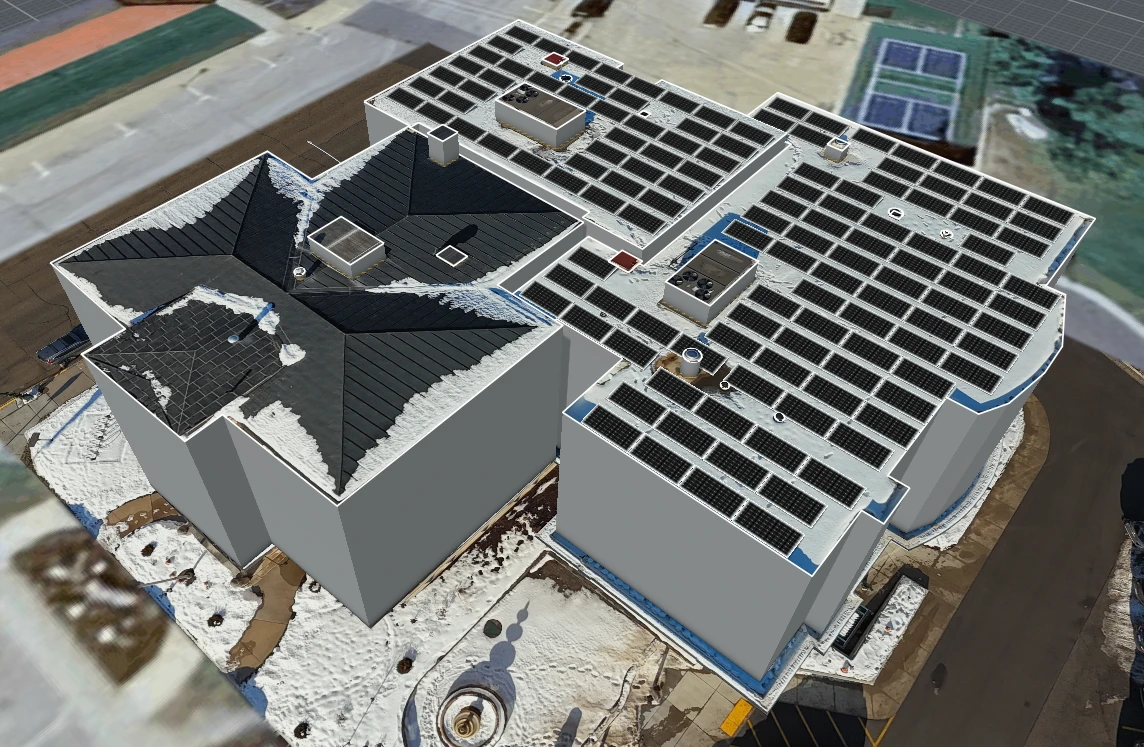 Commercial solar system layout for Sparta Library